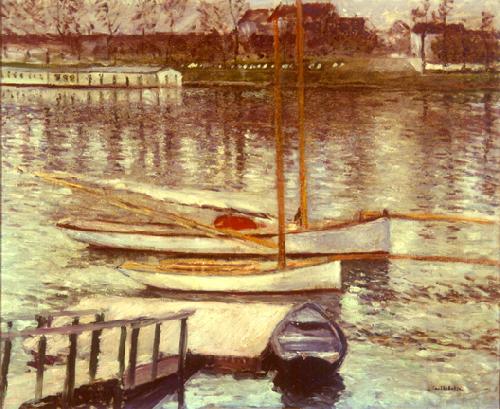 Gustave Caillebotte Voiliers au Mouillage sur la Seine, a Argenteuil